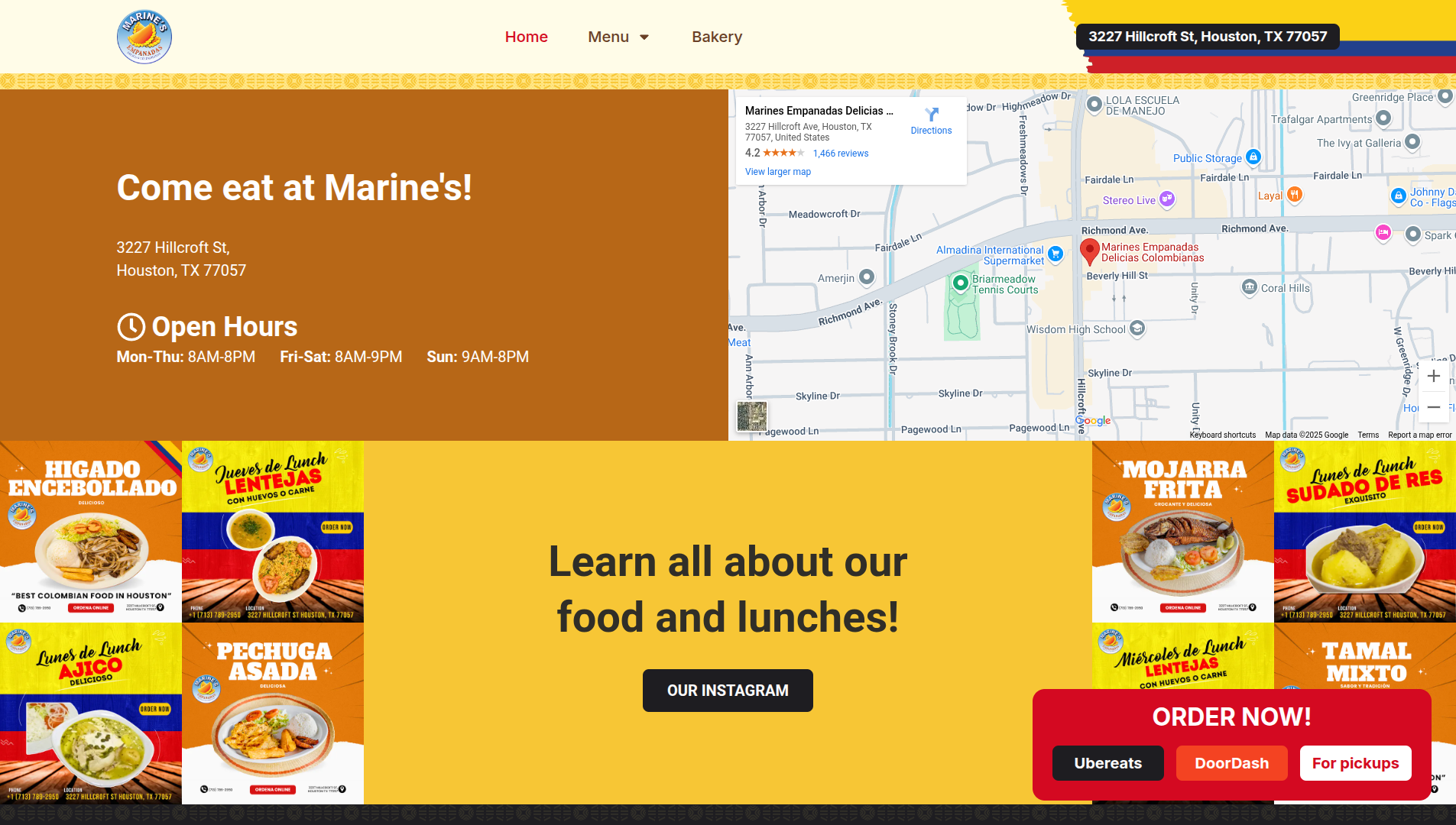 Screenshot of the Marine's landing page in desktop view.