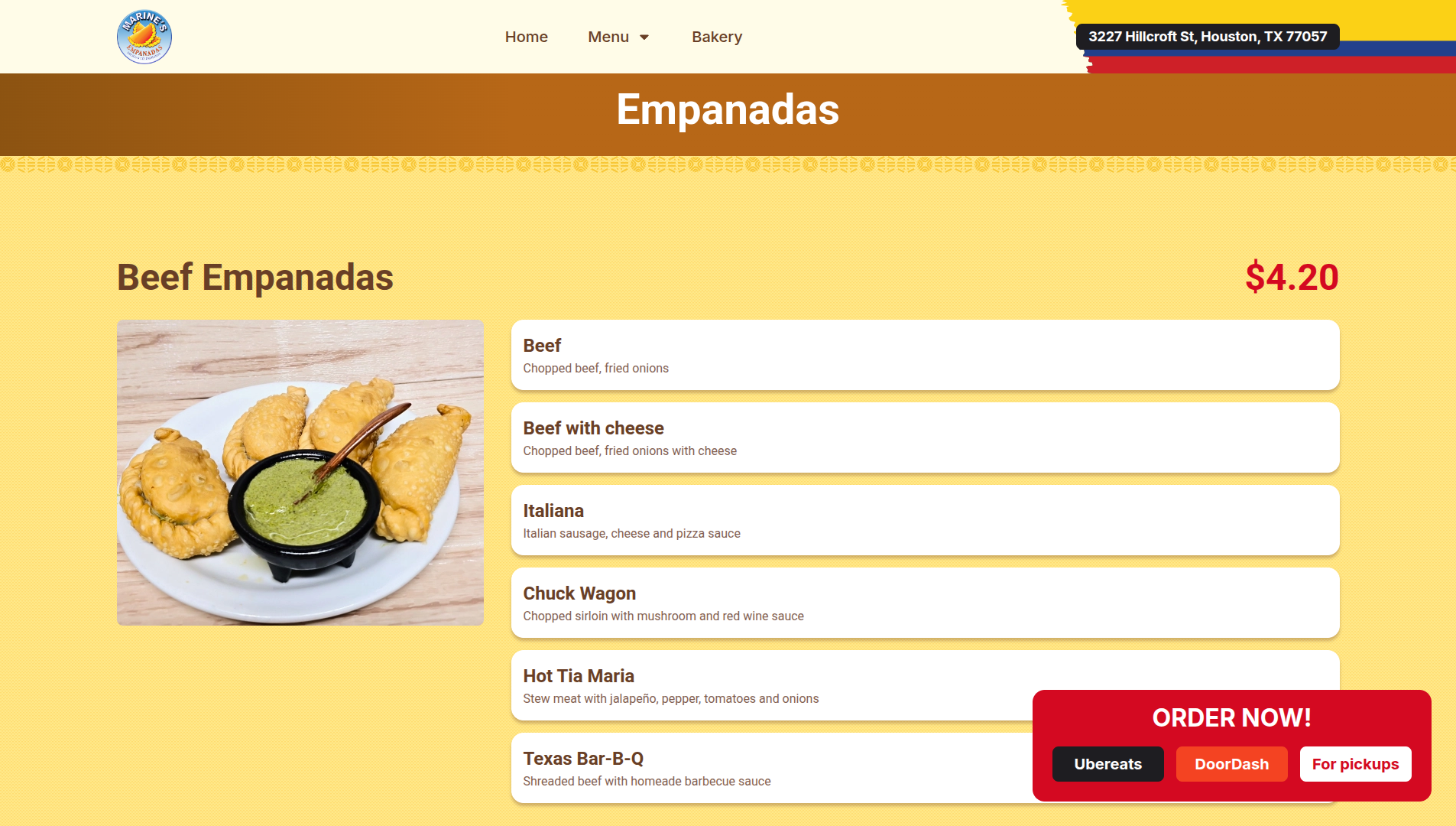 Screenshot of the Marine's landing page in desktop view.