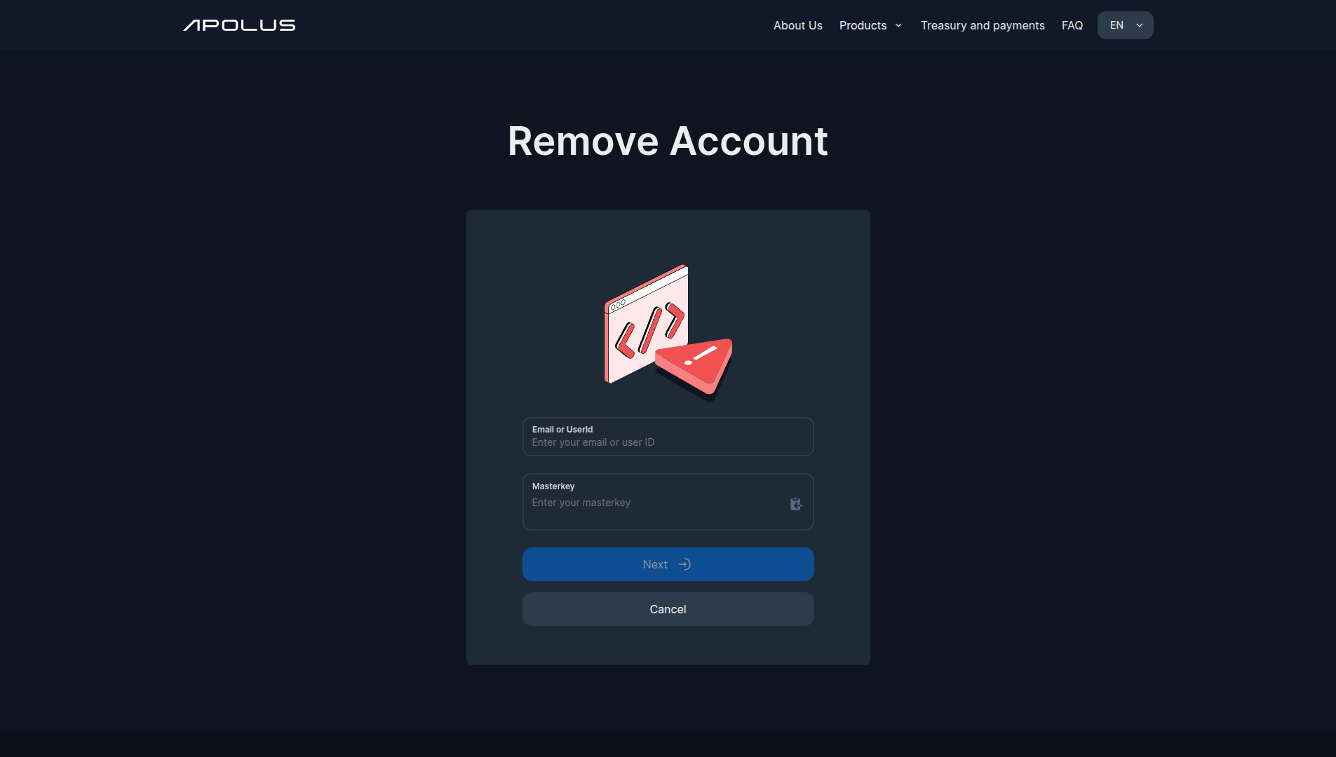 Screenshot of the Apolus landing page in desktop view.
