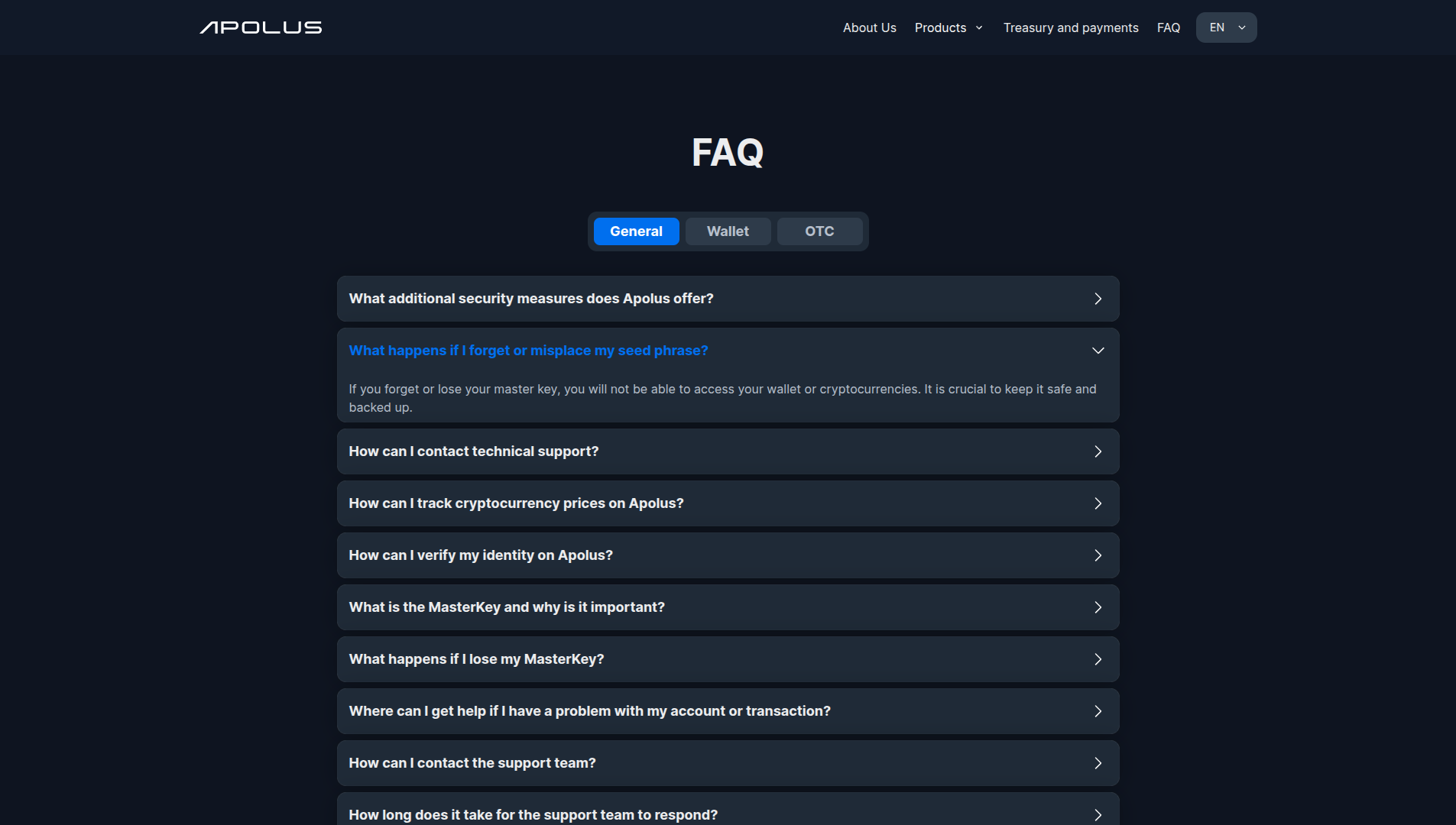 Screenshot of the Apolus landing page in desktop view.