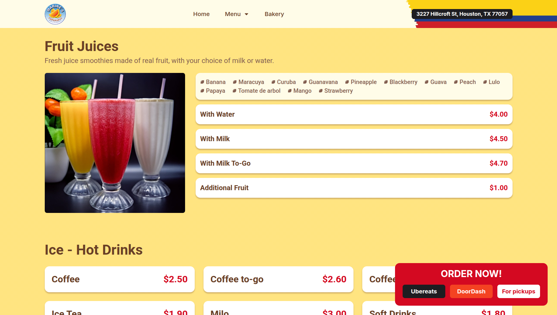 Screenshot of the Marine's landing page in desktop view.